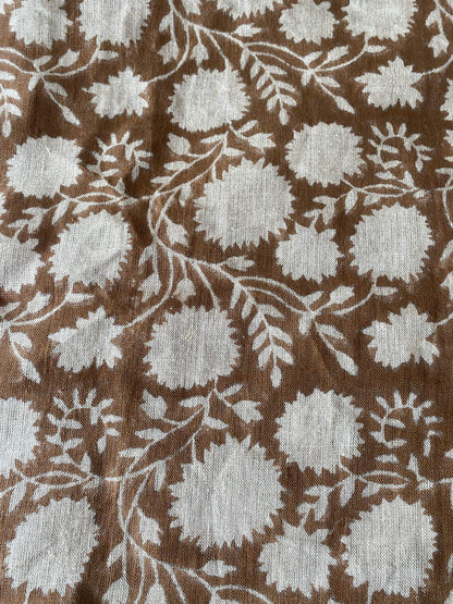 58" inches Indian Hand Block Print Fabric, Indian Linen Fabric, Block Print Fabric, Designer Floral Printing Fabric, Upholstery fabric,