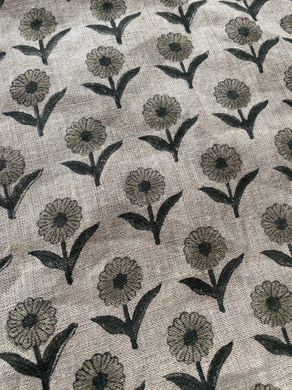 58" inches Indian Hand Block Print Fabric, Indian Linen Fabric, Block Print Fabric, Designer Floral Printing Fabric, Upholstery fabric,