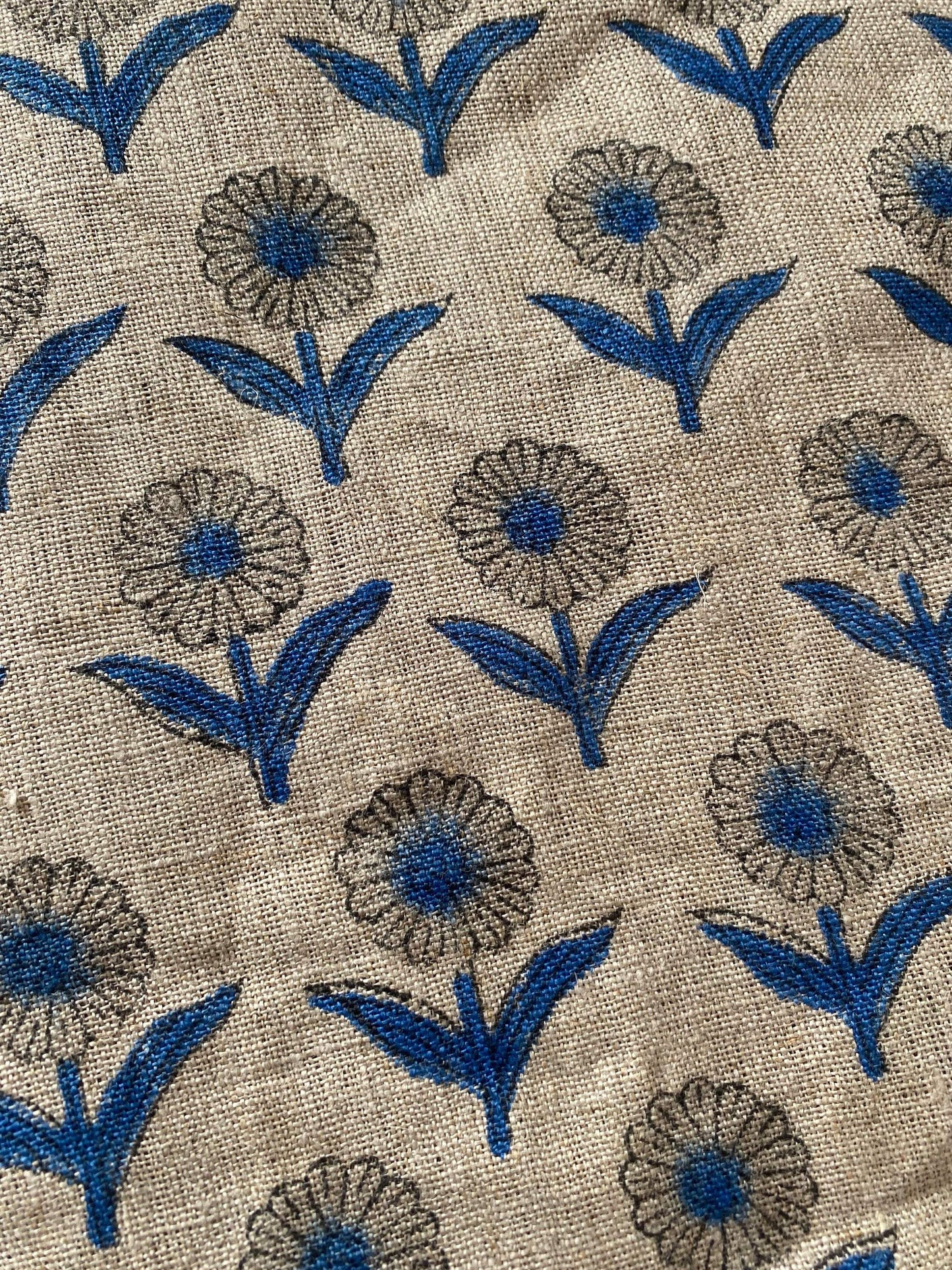 Linen fabric, Fabric by yard, Hand printed fabric, Block Print Fabric, Indian Fabric