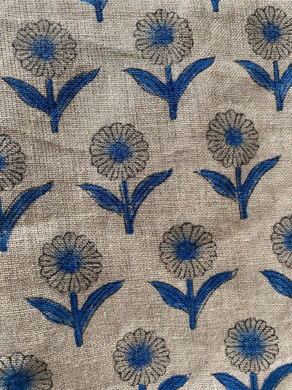 58" inches Indian Hand Block Print Fabric, Indian Linen Fabric, Block Print Fabric, Designer Floral Printing Fabric, Upholstery fabric,