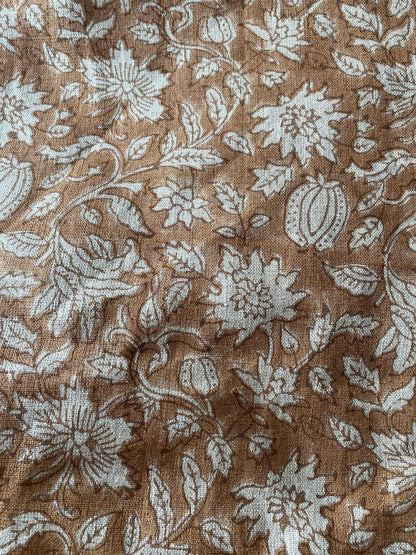 58" inches Indian Hand Block Print Fabric, Indian Linen Fabric, Block Print Fabric, Designer Floral Printing Fabric, Upholstery fabric,