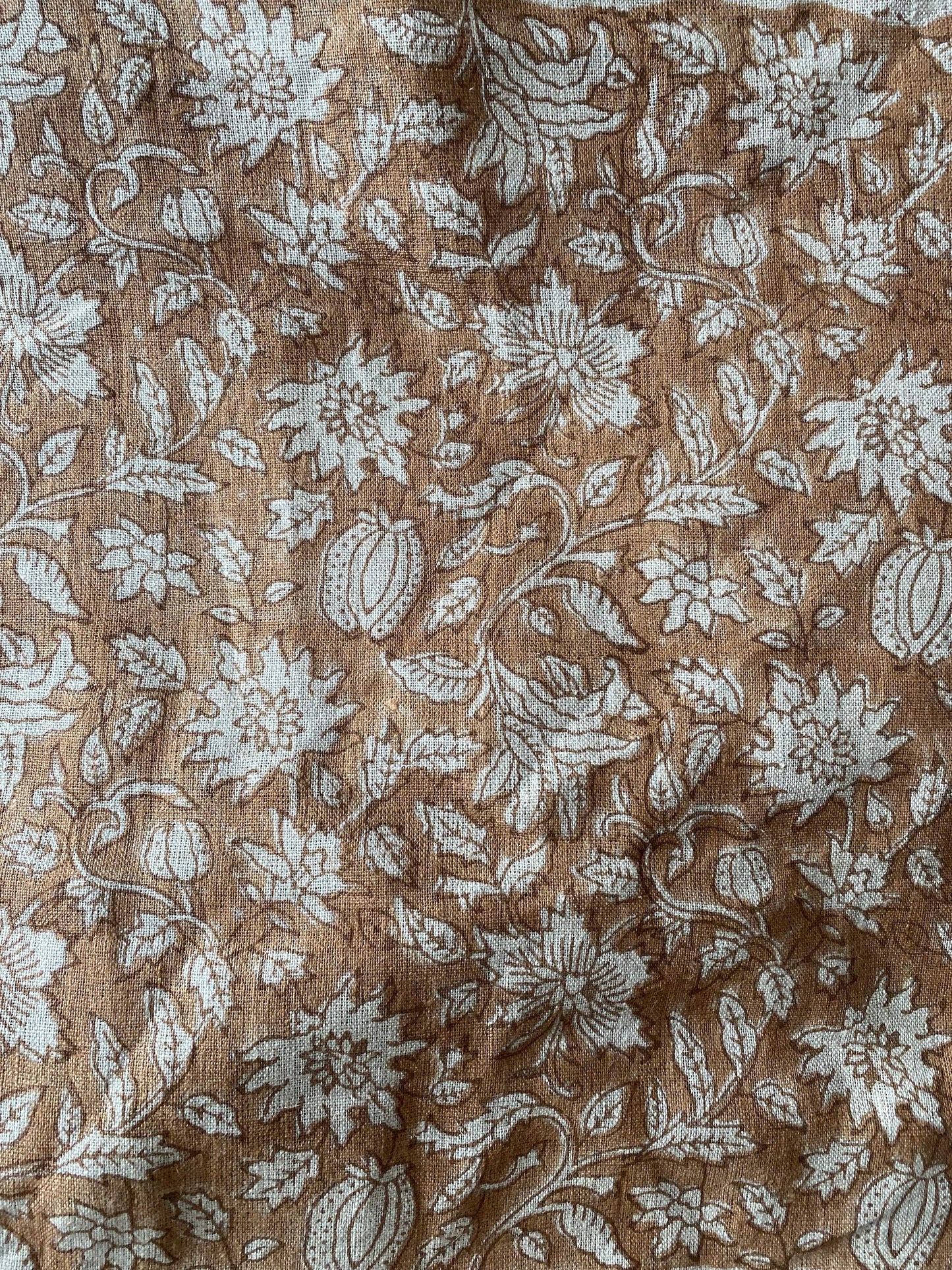 58" inches Indian Hand Block Print Fabric, Indian Linen Fabric, Block Print Fabric, Designer Floral Printing Fabric, Upholstery fabric,