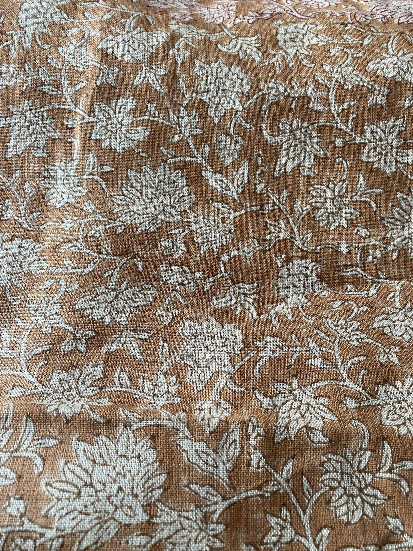 58" inches Indian Hand Block Print Fabric, Indian Linen Fabric, Block Print Fabric, Designer Floral Printing Fabric, Upholstery fabric, - Maple Village Lane