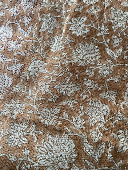 58" inches Indian Hand Block Print Fabric, Indian Linen Fabric, Block Print Fabric, Designer Floral Printing Fabric, Upholstery fabric, - Maple Village Lane