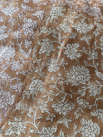 58" inches Indian Hand Block Print Fabric, Indian Linen Fabric, Block Print Fabric, Designer Floral Printing Fabric, Upholstery fabric, - Maple Village Lane