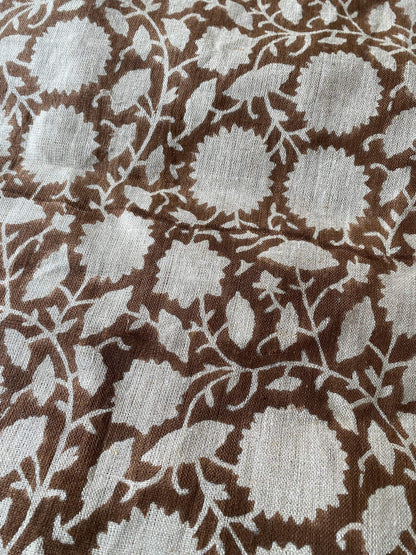 58" inches Indian Hand Block Print Fabric, Indian Linen Fabric, Block Print Fabric, Designer Floral Printing Fabric, Upholstery fabric, - Maple Village Lane