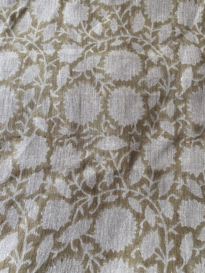 58" inches Indian Hand Block Print Fabric, Indian Linen Fabric, Block Print Fabric, Designer Floral Printing Fabric, Upholstery fabric,