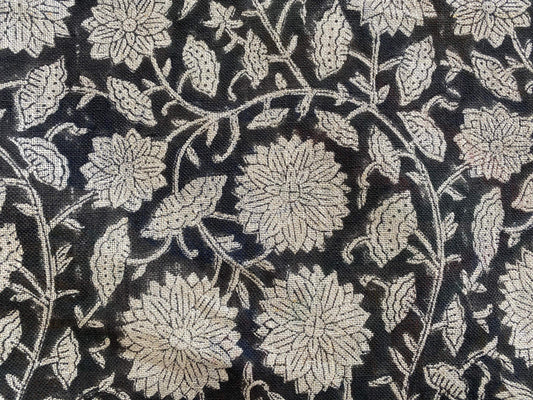 Linen fabric, Fabric by yard, Hand printed fabric, Block Print Fabric, Indian Fabric