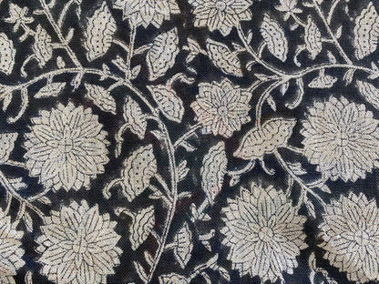 58" inches Indian Hand Block Print Fabric, Indian Linen Fabric, Block Print Fabric, Designer Floral Printing Fabric, Upholstery fabric,