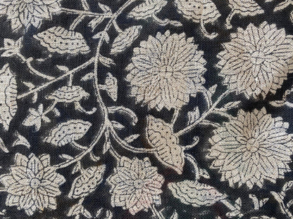 58" inches Indian Hand Block Print Fabric, Indian Linen Fabric, Block Print Fabric, Designer Floral Printing Fabric, Upholstery fabric,