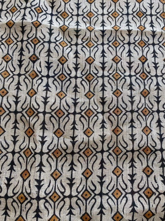 Linen fabric, Fabric by yard, Hand printed fabric, Block Print Fabric, Indian Fabric