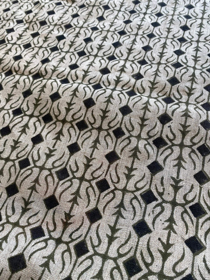 58" inches Indian Hand Block Print Fabric, Indian Linen Fabric, Block Print Fabric, Designer Floral Printing Fabric, Upholstery fabric,