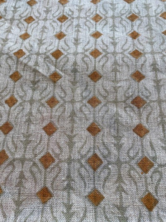 Linen fabric, Fabric by yard, Hand printed fabric, Block Print Fabric, Indian Fabric