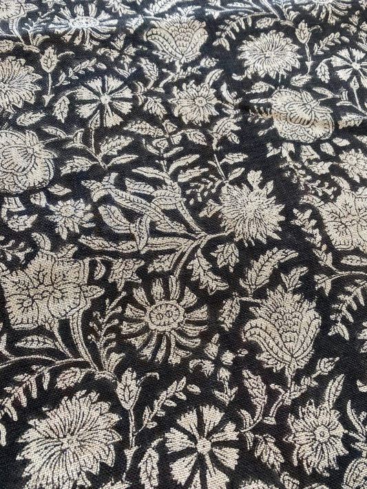 Linen fabric, Fabric by yard, Hand printed fabric, Block Print Fabric, Indian Fabric