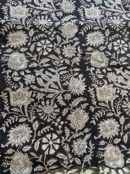 58" inches Indian Hand Block Print Fabric, Indian Linen Fabric, Block Print Fabric, Designer Floral Printing Fabric, Upholstery fabric,