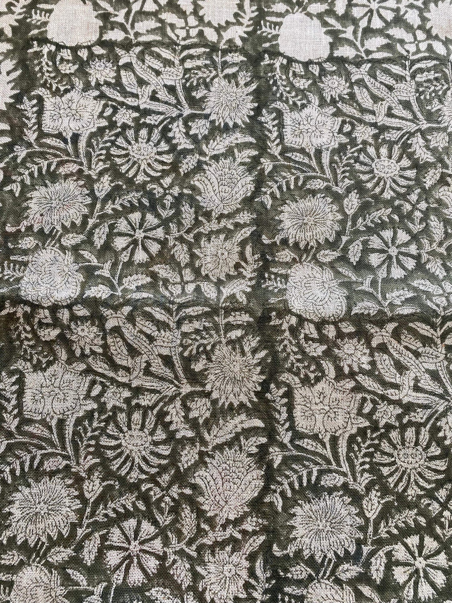 58" inches Indian Hand Block Print Fabric, Indian Linen Fabric, Block Print Fabric, Designer Floral Printing Fabric, Upholstery fabric,