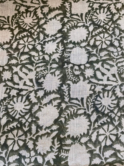 58" inches Indian Hand Block Print Fabric, Indian Linen Fabric, Block Print Fabric, Designer Floral Printing Fabric, Upholstery fabric,