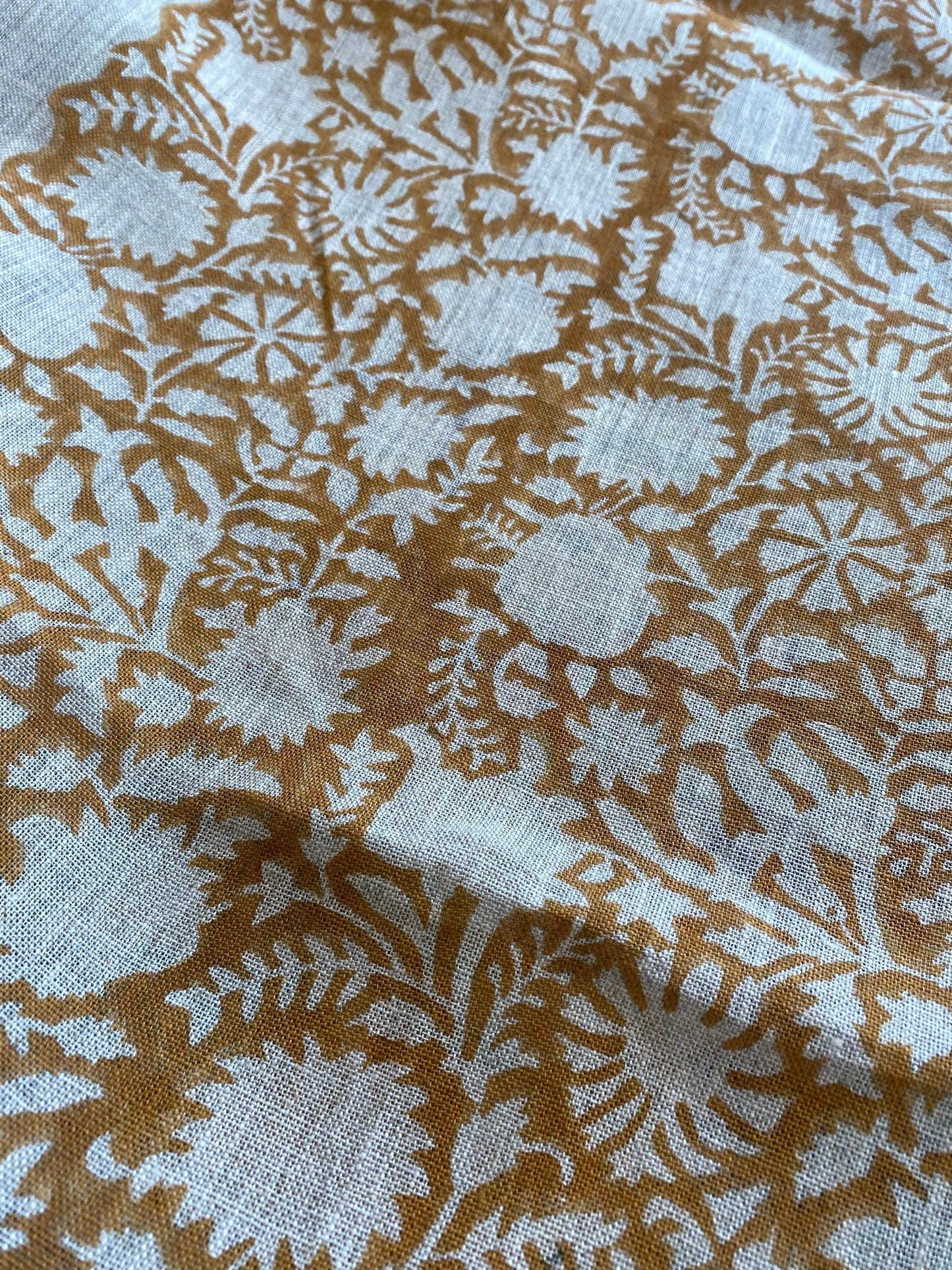 58" inches Indian Hand Block Print Fabric, Indian Linen Fabric, Block Print Fabric, Designer Floral Printing Fabric, Upholstery fabric, - Maple Village Lane