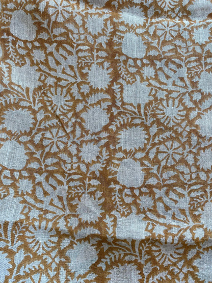 58" inches Indian Hand Block Print Fabric, Indian Linen Fabric, Block Print Fabric, Designer Floral Printing Fabric, Upholstery fabric, - Maple Village Lane