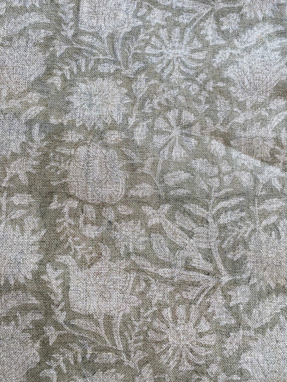 58" inches Indian Hand Block Print Fabric, Indian Linen Fabric, Block Print Fabric, Designer Floral Printing Fabric, Upholstery fabric,