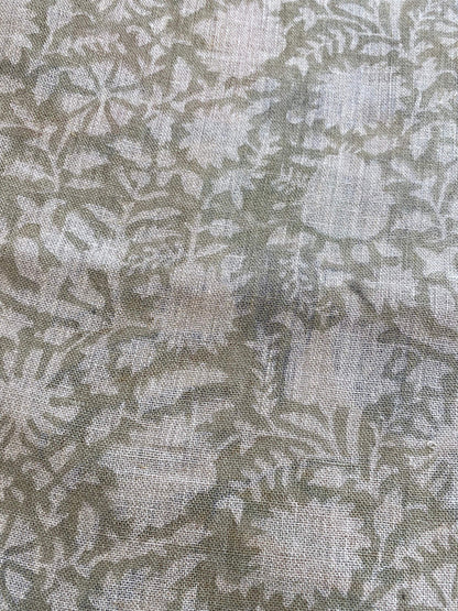 58" inches Indian Hand Block Print Fabric, Indian Linen Fabric, Block Print Fabric, Designer Floral Printing Fabric, Upholstery fabric,