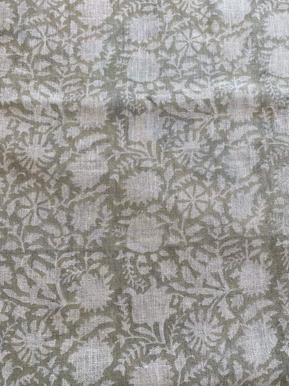 58" inches Indian Hand Block Print Fabric, Indian Linen Fabric, Block Print Fabric, Designer Floral Printing Fabric, Upholstery fabric,