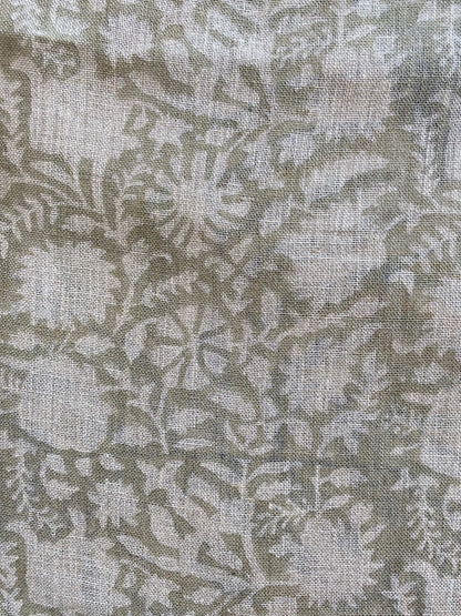 58" inches Indian Hand Block Print Fabric, Indian Linen Fabric, Block Print Fabric, Designer Floral Printing Fabric, Upholstery fabric,