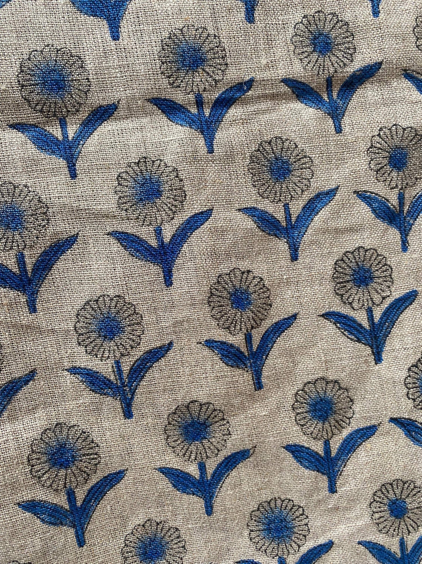 58" inches Indian Hand Block Print Fabric, Indian Linen Fabric, Block Print Fabric, Designer Floral Printing Fabric, Upholstery fabric,