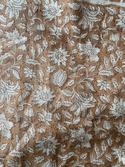 58" inches Indian Hand Block Print Fabric, Indian Linen Fabric, Block Print Fabric, Designer Floral Printing Fabric, Upholstery fabric,