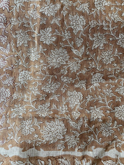 58" inches Indian Hand Block Print Fabric, Indian Linen Fabric, Block Print Fabric, Designer Floral Printing Fabric, Upholstery fabric, - Maple Village Lane