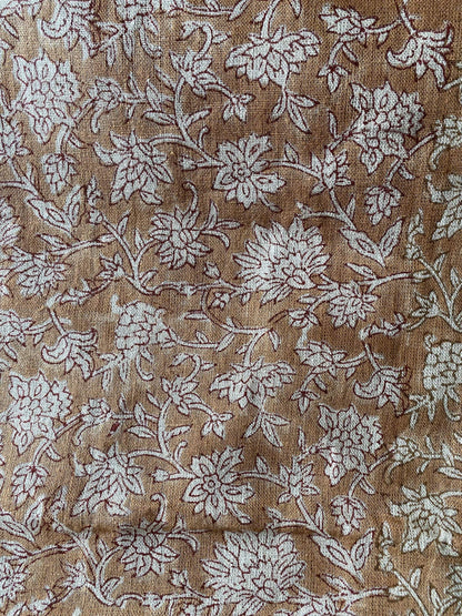 58" inches Indian Hand Block Print Fabric, Indian Linen Fabric, Block Print Fabric, Designer Floral Printing Fabric, Upholstery fabric,