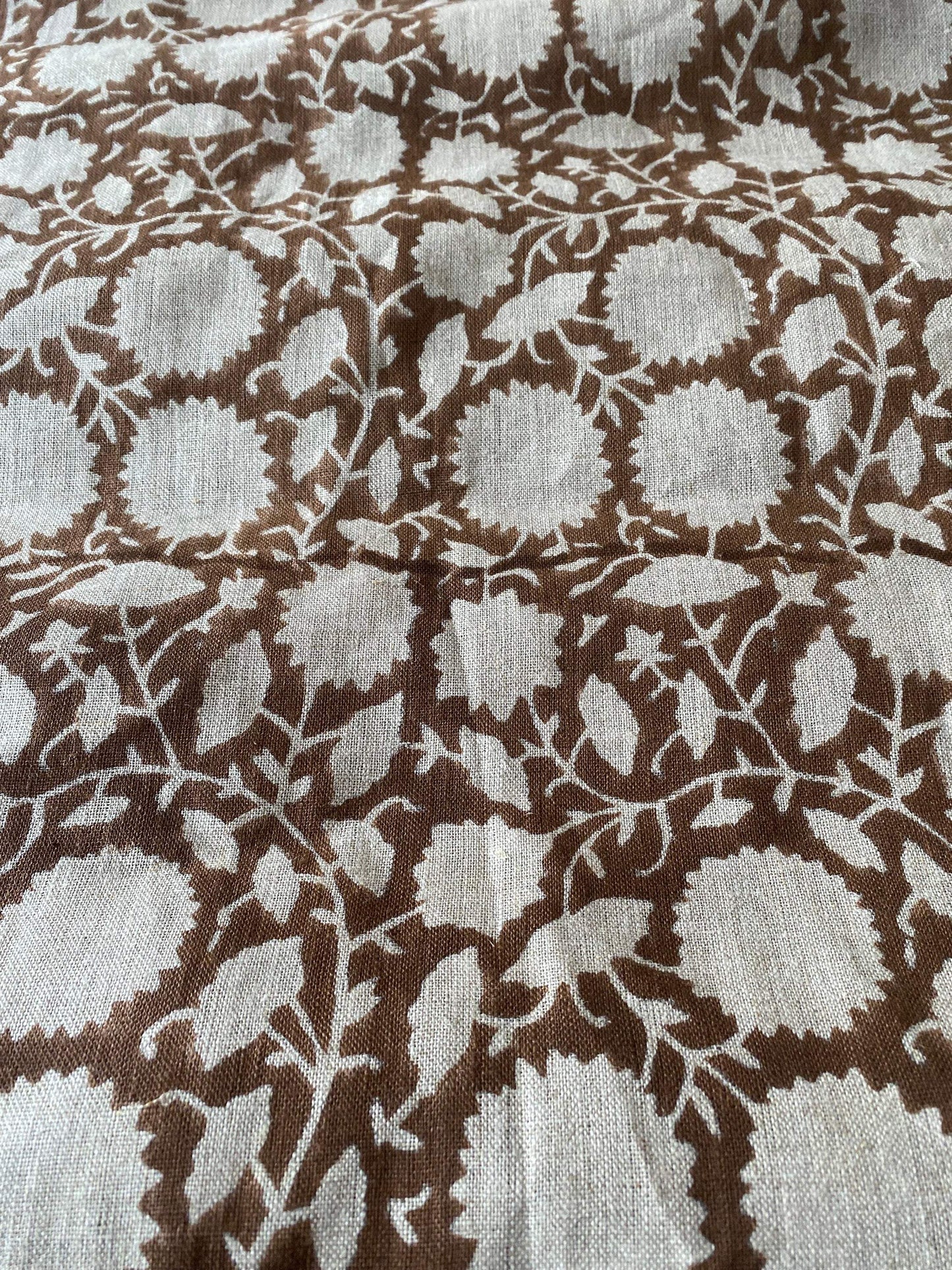 58" inches Indian Hand Block Print Fabric, Indian Linen Fabric, Block Print Fabric, Designer Floral Printing Fabric, Upholstery fabric, - Maple Village Lane