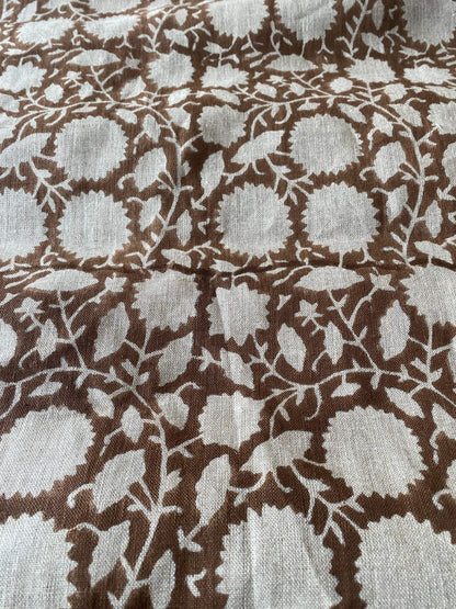 58" inches Indian Hand Block Print Fabric, Indian Linen Fabric, Block Print Fabric, Designer Floral Printing Fabric, Upholstery fabric,