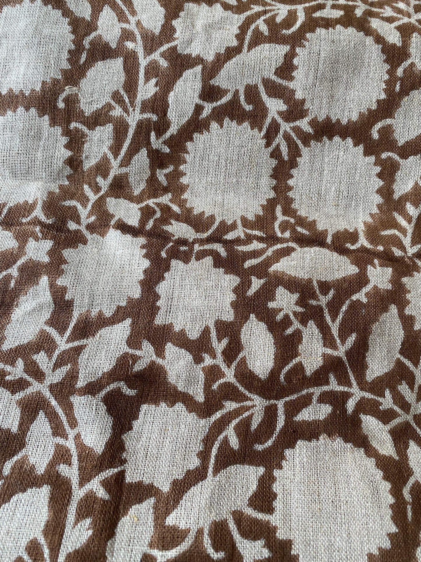 58" inches Indian Hand Block Print Fabric, Indian Linen Fabric, Block Print Fabric, Designer Floral Printing Fabric, Upholstery fabric, - Maple Village Lane