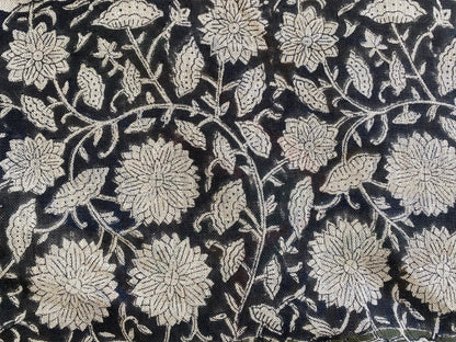 58" inches Indian Hand Block Print Fabric, Indian Linen Fabric, Block Print Fabric, Designer Floral Printing Fabric, Upholstery fabric,