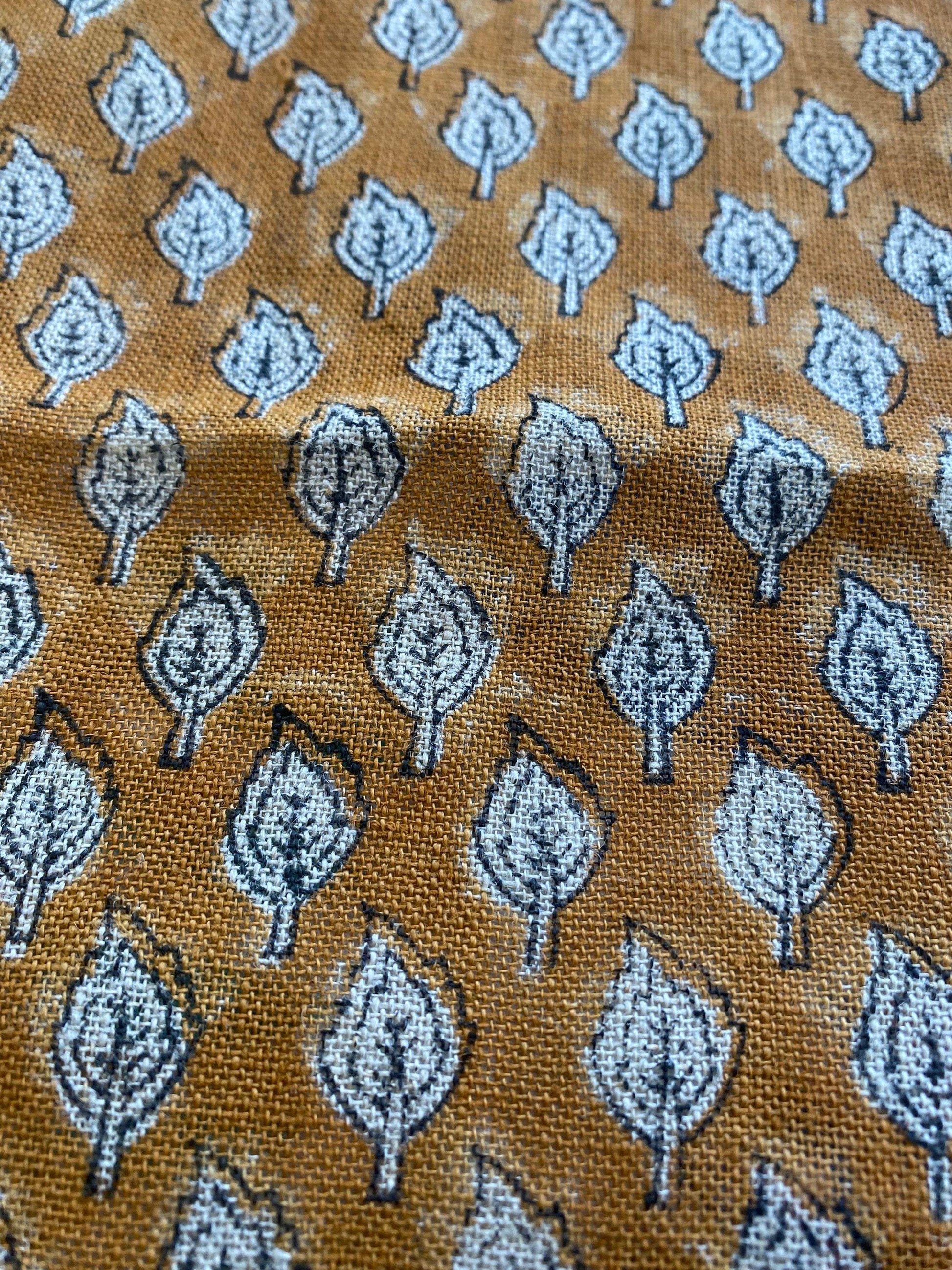 Linen fabric, Fabric by yard, Hand printed fabric, Block Print Fabric, Indian Fabric