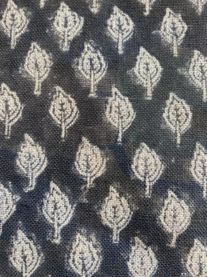Rolly Block Printed Linen Fabric - Decor, Pillows ,Upholstery, Curtain - Maple Village Lane