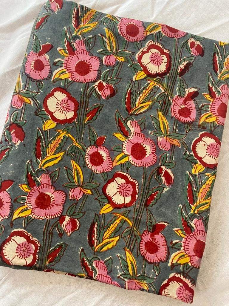 Indian Cotton Block Print Fabric by the Yard -Sewing and Quilting Fabric - Maple Village Lane