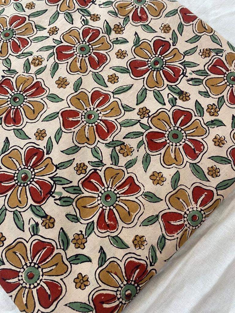 Indian Cotton Block Print Fabric by the Yard -Sewing and Quilting Fabric - Maple Village Lane