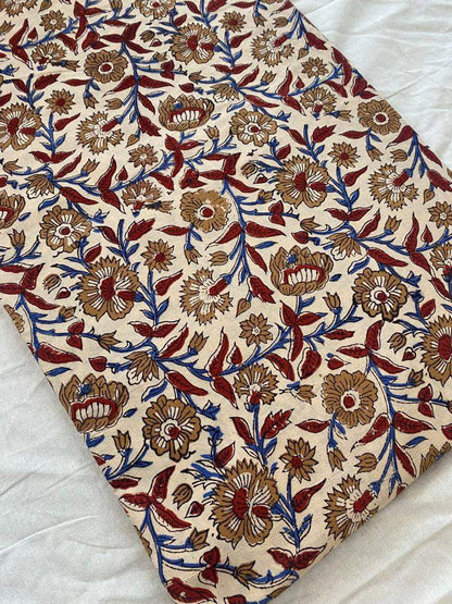 Indian Cotton Block Print Fabric by the Yard -Sewing and Quilting Fabric - Maple Village Lane