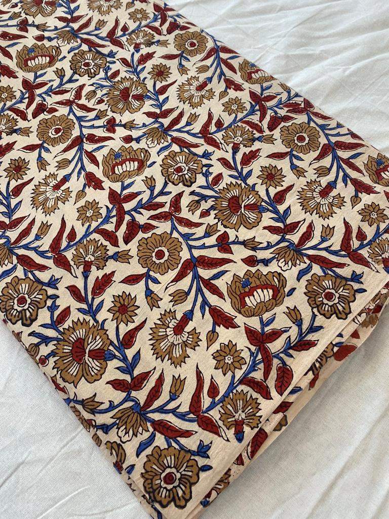 Indian Cotton Block Print Fabric by the Yard -Sewing and Quilting Fabric - Maple Village Lane