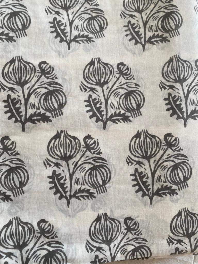 Indian Cotton Block Print Fabric by the Yard -Sewing and Quilting Fabric - Maple Village Lane