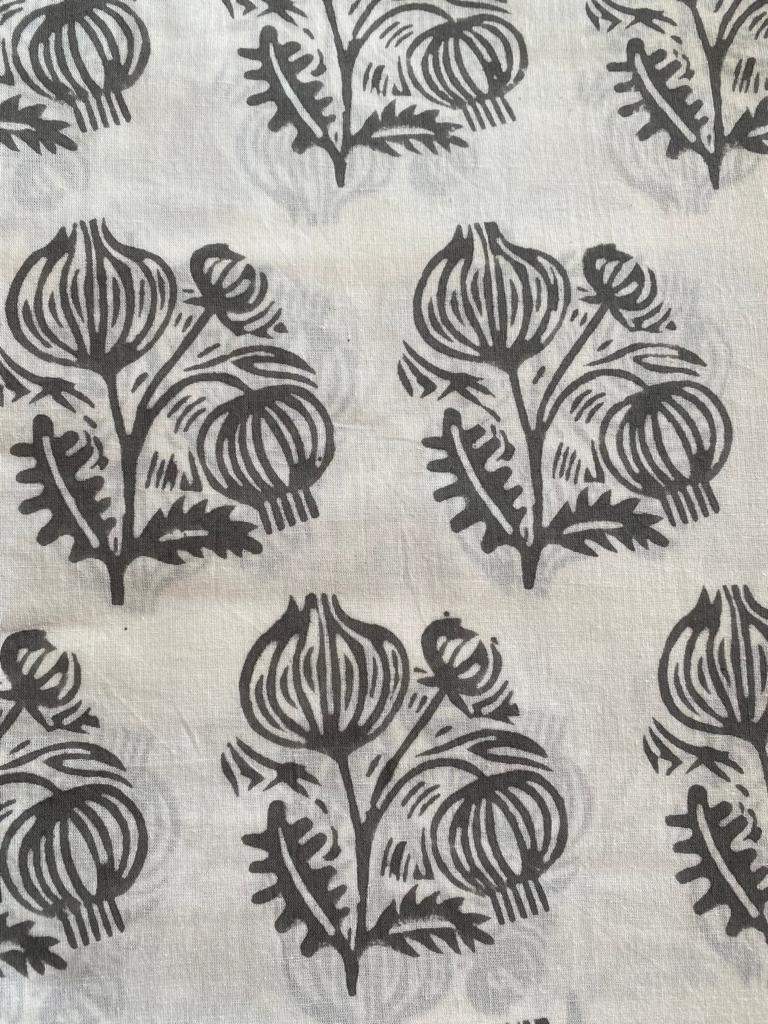 Indian Cotton Block Print Fabric by the Yard -Sewing and Quilting Fabric - Maple Village Lane