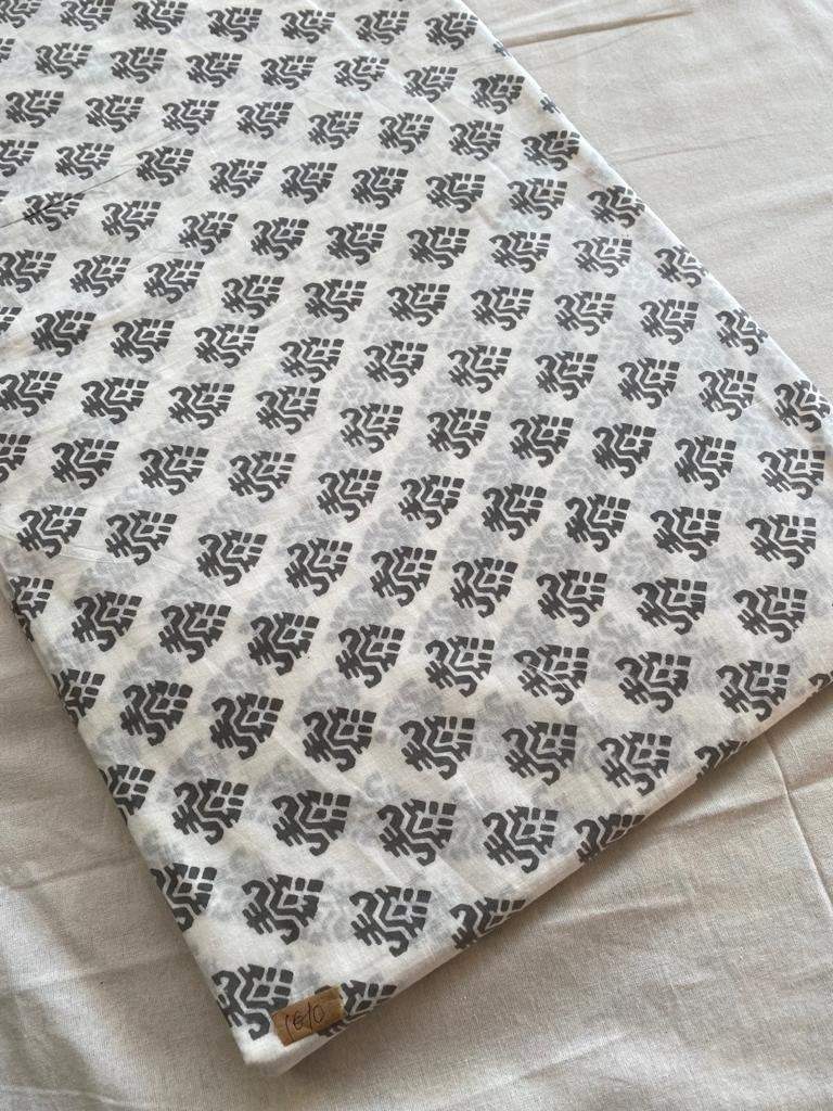 Indian Cotton Block Print Fabric by the Yard -Sewing and Quilting Fabric - Maple Village Lane