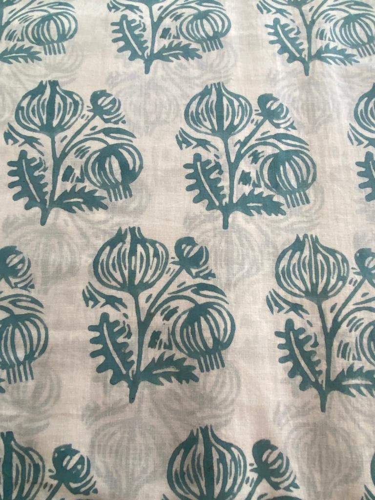 Indian Cotton Block Print Fabric by the Yard -Sewing and Quilting Fabric - Maple Village Lane