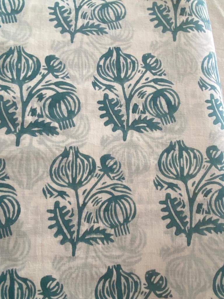 Indian Cotton Block Print Fabric by the Yard -Sewing and Quilting Fabric - Maple Village Lane