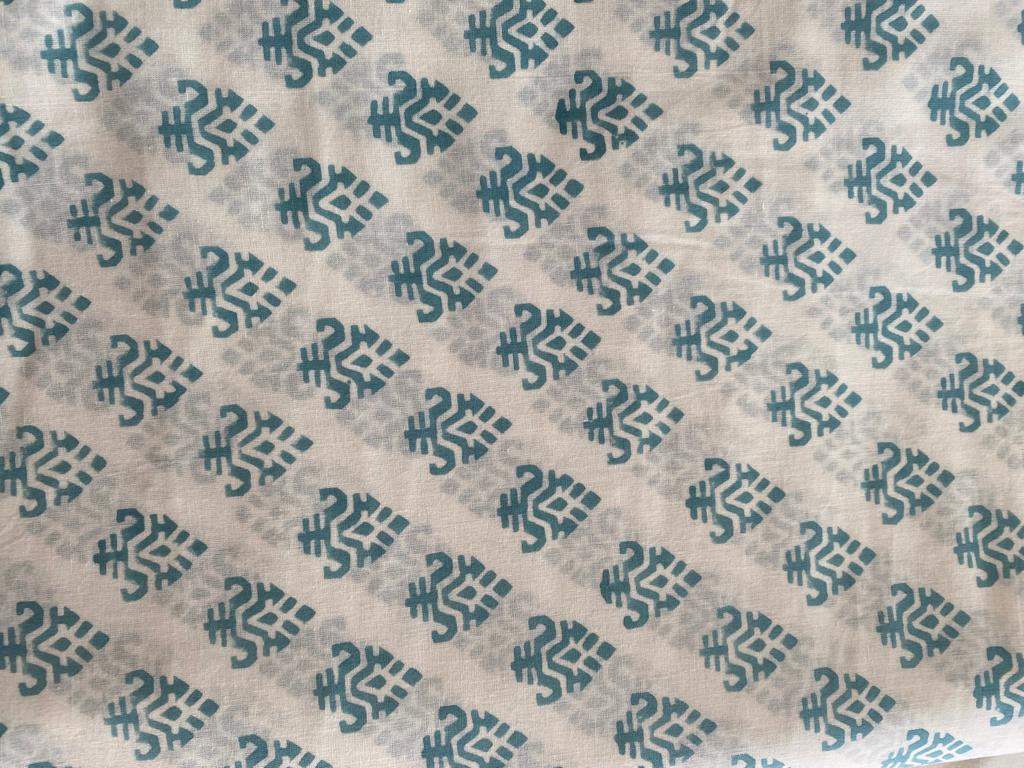 Indian Cotton Block Print Fabric by the Yard -Sewing and Quilting Fabric - Maple Village Lane