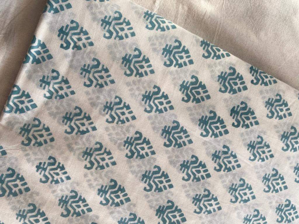 Indian Cotton Block Print Fabric by the Yard -Sewing and Quilting Fabric - Maple Village Lane