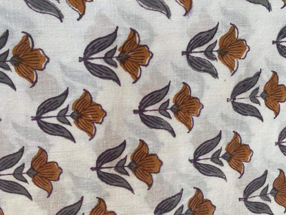 Indian Cotton Block Print Fabric by the Yard -Sewing and Quilting Fabric - Maple Village Lane