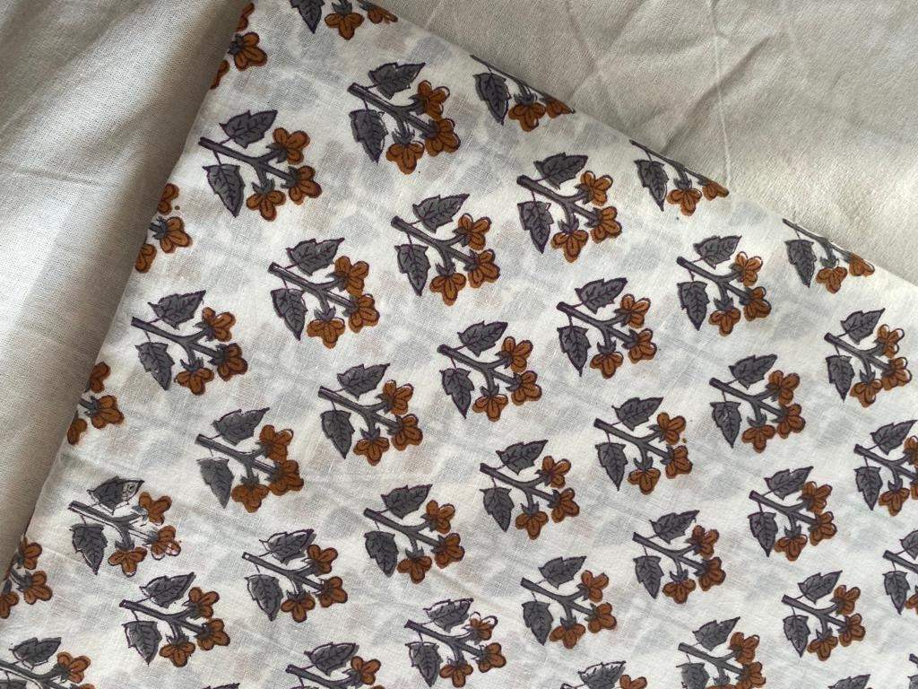 Indian Cotton Block Print Fabric by the Yard -Sewing and Quilting Fabric - Maple Village Lane